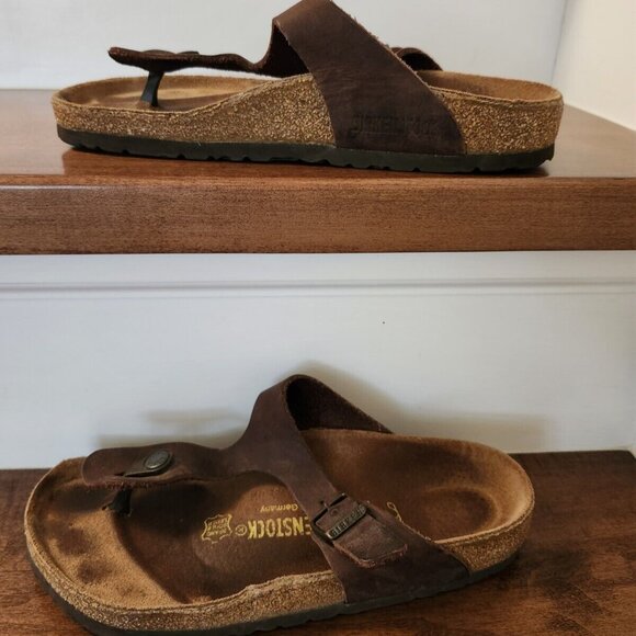 Birkenstock women's brown gizeh sandals in size 38 - Picture 3 of 10